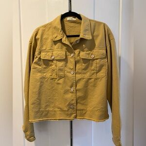In Loom Golden Mustard Cotton Utility Jean Jacket